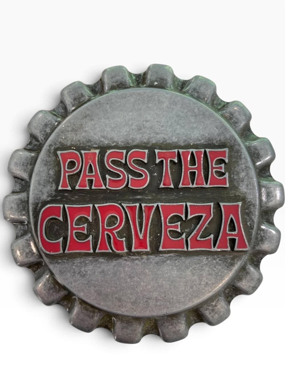 Vintage Pass The Cerveza Bottle Cap Belt Buckle Western Biker Rockabilly Beer